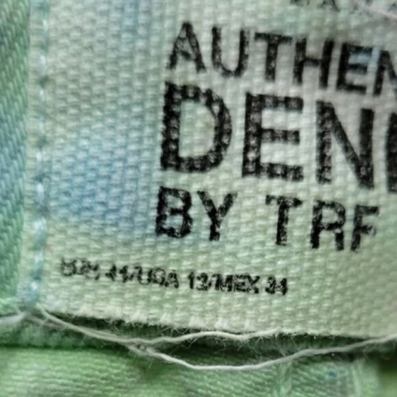 Upcycled Tie Dye Zara TFC Raw Hem Jeans 12 Custom - Picture 4 of 4